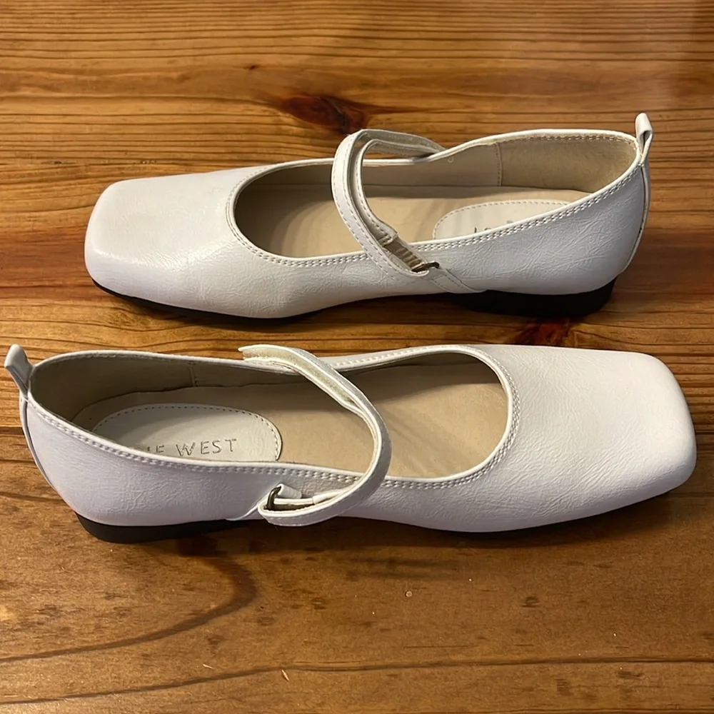 Nine West White Mary Jane Flats